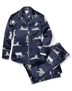 Women’s Silk Pajama Set in Panthère de Nuit