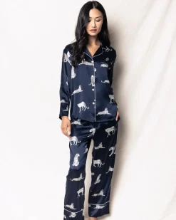 Women’s Silk Pajama Set in Panthère de Nuit