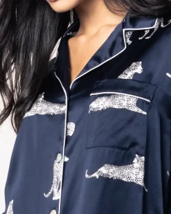 Women’s Silk Pajama Set in Panthère de Nuit