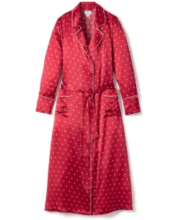 Women’s Silk Robe in Bordeaux Art Nouveau