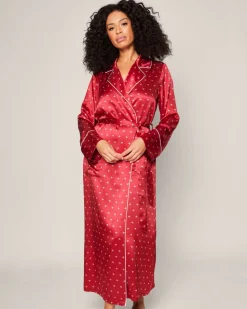 Women’s Silk Robe in Bordeaux Art Nouveau
