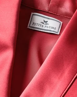 Women’s Silk Short Robe in Bordeaux