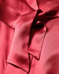 Women’s Silk Short Robe in Bordeaux