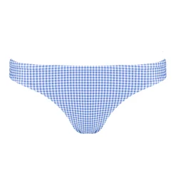 Women’s Sky Blue Gingham Low Waist Bikini Bottom
