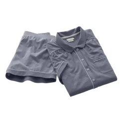 Women's Soft Knit Short Sleeve & Shorts Pajama Set in Mineral