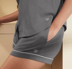 Women's Soft Knit Short Sleeve & Shorts Pajama Set in Night