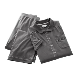 Women's Soft Knit Short Sleeve & Pants Pajama Set in Night