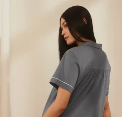 Women's Soft Knit Short Sleeve & Pants Pajama Set in Night