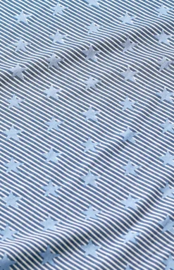 Women's Stars & Stripes Button Front Short Pajama Set in Navy