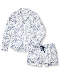 Women’s Twill Long Sleeve Short Set in Timeless Toile