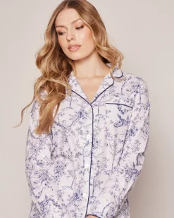 Women’s Twill Long Sleeve Short Set in Timeless Toile