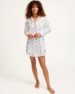 Women’s Twill Nightshirt in Holiday Town