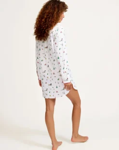 Women’s Twill Nightshirt in Holiday Town