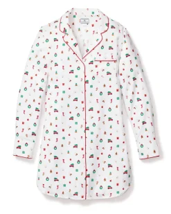 Women’s Twill Nightshirt in Winter Nostalgia