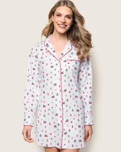 Women’s Twill Nightshirt in Winter Nostalgia