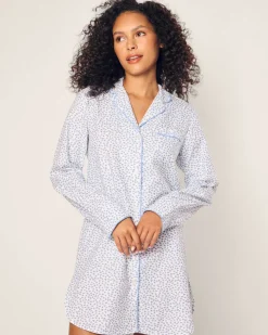 Women’s Twill Nightshirt in Bluehearts
