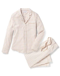 Women’s Twill Pajama Set in Camel Gingham