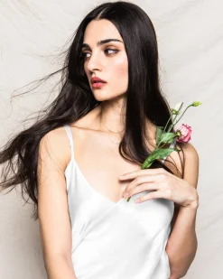 Women’s White Silk Cosette Night Dress