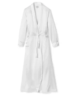 Women’s White Silk Long Robe