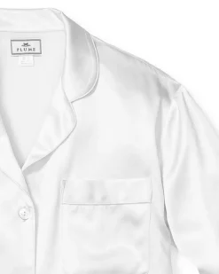 Women’s White Silk Pajama Set