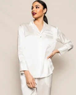Women’s White Silk Pajama Set