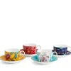 Wonderlust Teacup & Saucer, Set of 4