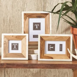 Wood and Bone Photo Frame, Set of 3