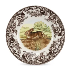 Woodland Dinner Plate with Rabbit