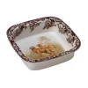 Woodland Dogs Square Rim Dish with Golden Retriever