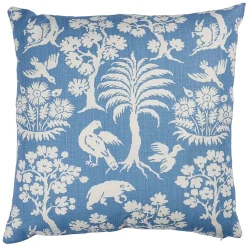 Woodland Silhouette 20" Pillow in Blue