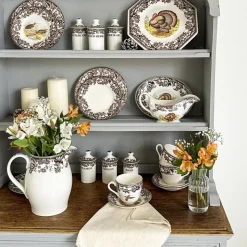 Woodland Teacup & Saucer with Quail, Pheasant, Snipe, & Rabbit