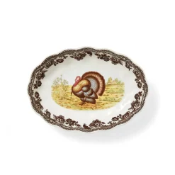 Woodland Turkey Oval Fluted Dish