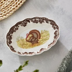 Woodland Turkey Oval Fluted Dish