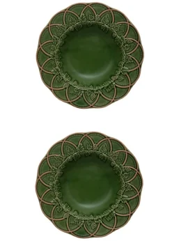 Woods Pasta Plate 29" in Green & Brown, Set of 2