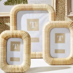 Woven Rattan Photo Frames, Set of 2