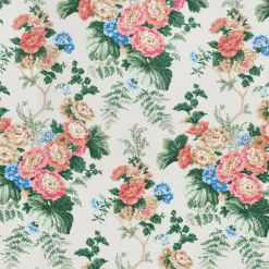 Wycombe Park Fabric in Red & Blue