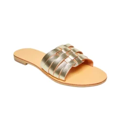 Xenia Vegetable Tanned Leather Sandal in Gold