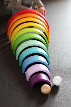 XL Wooden Stacking Rainbow Playset