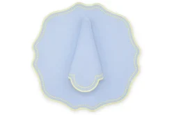 Yellow Dotted Air Blue Linen Napkin and Placemat, Set of 2