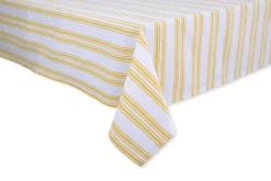 Yellow Stripe Cotton Tablecloth