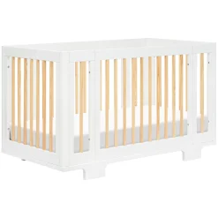 Yuzu 8-in-1 Convertible Crib with All-Stages Conversion Kits in White & Natural