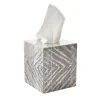 Zebra Tissue Box in Gray & Silver