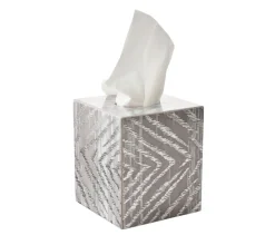 Zebra Tissue Box in Gray & Silver