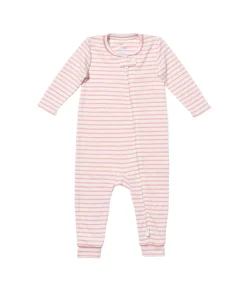 Ziggy Zip Romper in Dusty Rose Mini Stripe