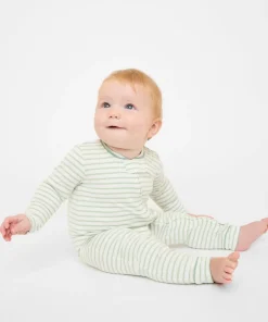 Ziggy Zip Romper in Dusty Seafoam Mini Stripe