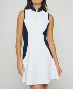 Zip Front Dress in Navy