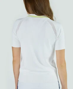 Zip Front Knit Polo in White