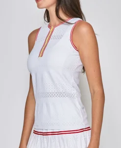 Zip Front Tank in White