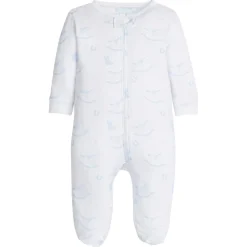 Zippered Footie in Blue Rocking Horse